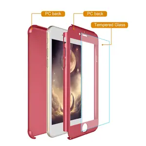 Fornitori della cina di Plastica Dura Cassa Del Telefono con la protezione dello schermo di vetro per iPhone 6 Cover