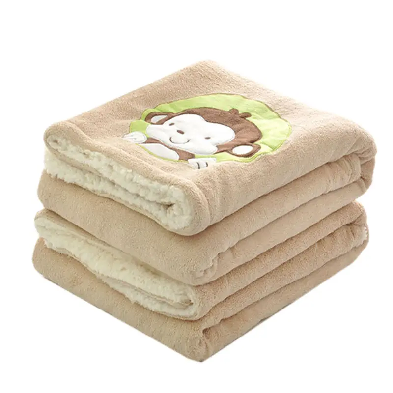 Soft Thick Sherpa Fleece Blankets Toddler Infant Newborn Receiving Fleece Blanket Throw