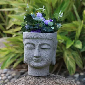 종교 장식 부처님 머리 꽃 냄비 정원