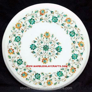 Mesa con incrustaciones de mármol hecho a mano, decoración - Product Image 1