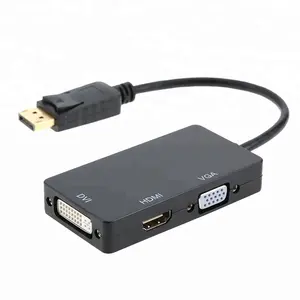 Displayport显示端口DP到HDMI VGA DVI电缆适配器1080P 3-In-1