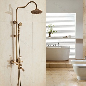 European <strong>Shower</strong> Faucet Mixer Antique Brass <strong>Bath</strong> <strong>Shower</strong> <strong>Set</strong> with Hand Held <strong>Shower</strong> Head XR8004 - Product Image 1