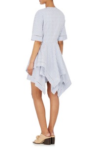 Mujeres Diseño de la Corto Sin Mangas A <span class=keywords><strong>Rayas</strong></span> de Algodón Pañuelo Hem <span class=keywords><strong>Vestido</strong></span> - Product Image 4