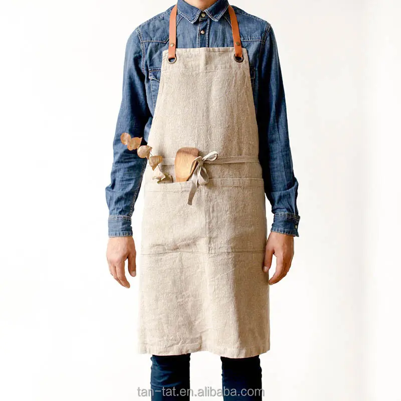 Vintage Waxed Canvas Leather Work Cooking Aprons