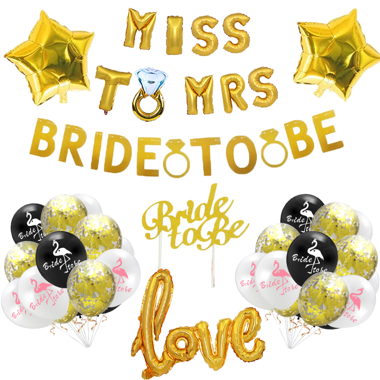 Vrise Золотая Невеста конфетти шар мальчишник вечеринка Свадьба Набор Украшений