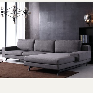 Ensemble de canapé d'angle à pieds en métal <span class=keywords><strong>noir</strong></span> personnalisé de style italien en cuir de velours avec revêtement amovible pour canapé de salon à la maison - Product Image 2