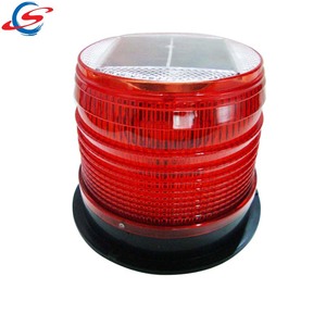 Feu de signalisation stroboscopique rouge bleu jaune avertissement rotatif énergie solaire led balise lumineuse - Product Image 1