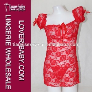 Mis on ou off l'épaule, fleur pure dentelle babydoll lingerie - Product Image 1