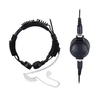 Zwei-Wege-Radio-Kopfhörer Tactical Throat Vibration Mic Headset mit großem abnehmbarem Big Ptt Neck für Walkie Talkie