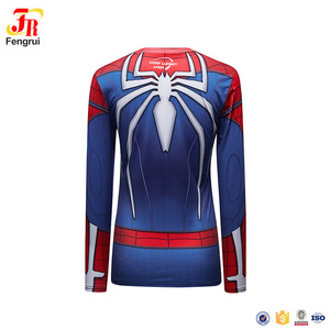 <span class=keywords><strong>T</strong></span>-<span class=keywords><strong>shirt</strong></span> a compressione da <span class=keywords><strong>donna</strong></span> con stampa completa di vestiti da allenamento per supereroi - Product Image 2