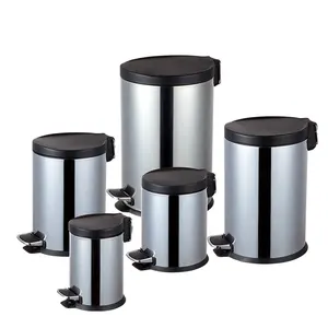 不锈钢圆形垃圾桶所有尺寸台阶 Bin 室内厨房使用垃圾桶户外垃圾桶与软关闭