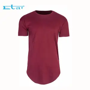 Özel kısa kollu pamuklu gömlek yuvarlak alt Hem spor T Shirt erkekler için