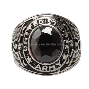 Antike herren Edelstahl 316 Siam Rot Vereinigten Staaten US Army Military Ring