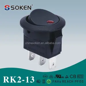 Rk2-13 RoHS UL de encendido y apagado ronda interruptor basculante iluminado t85 10A 250VAC hy12