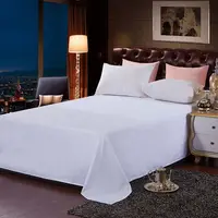 ผ้าปูที่นอนผ้าฝ้ายโรงแรมสีขาวสำหรับนอนหลับ