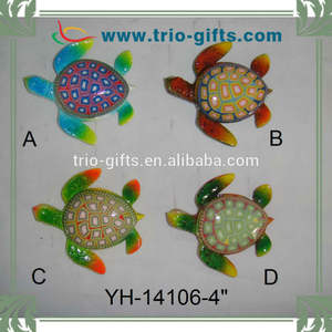 उच्च गुणवत्ता बहुरंगा Pearlized सुंदर कछुआ आकार Polyresin स्मारिका चुंबक - Product Image 2