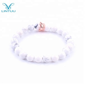 2018 Mode Chaude Bijoux Volcan Lava Mat Onyx <span class=keywords><strong>Pierre</strong></span> Roi Couronne Perle Bracelets - Product Image 5