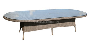 Mesa de Comedor de Patio Exterior Personalizable para 16 Personas, Mesa Larga Moderna de Mimbre y Ratán con Estructura de Aluminio para Bodas, Fiestas y Hoteles - Product Image 4