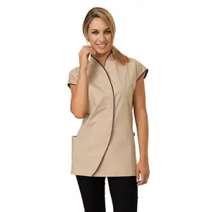 Salon Uniform Tunic Ladies Sleeveless Vest Tops Work Wear