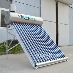 Paslanmaz çelik basınçsız güneş enerjili su ısıtıcı 100L ile vakumlu tüp