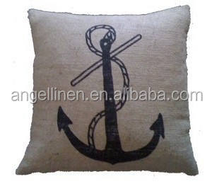 Funda de cojín de lino puro con diseños de impresión personalizados, color blanco/natural - Product Image 2