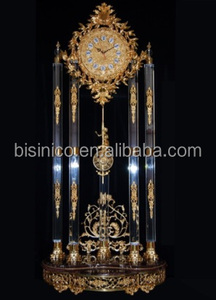 Horloge à Pendule de Sol Ornée en Or Doré de Style Empire Français, Horloge de Sol Grand-Père Décorative en Bronze Doré - Product Image 4