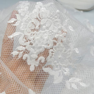 Colore bianco e pizzo tipo di prodotto 3D ricamo pizzo tessuto 3D fiore per abito da sposa o tessuti per la casa - Product Image 6