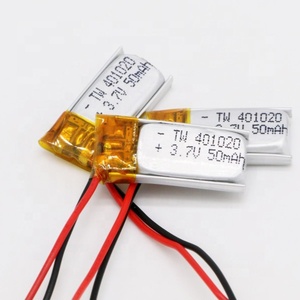 401020 50mah 3.7v 평면 사각형 최소 그래 핀 리튬 폴리머 배터리 셀 - Product Image 4