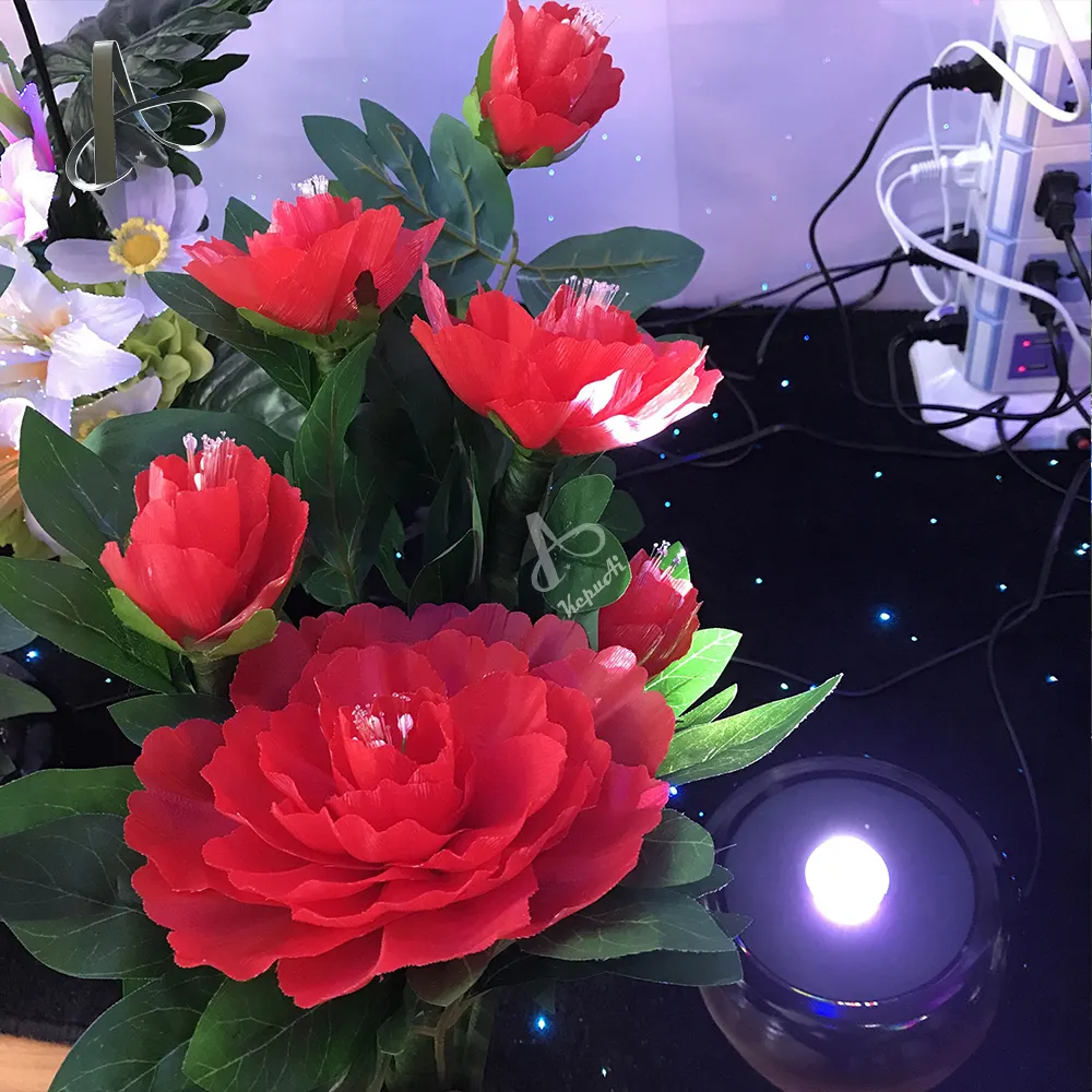 Lampe fleurie en fibre optique, accessoire pour décoration de mariage, original, 0.5mm