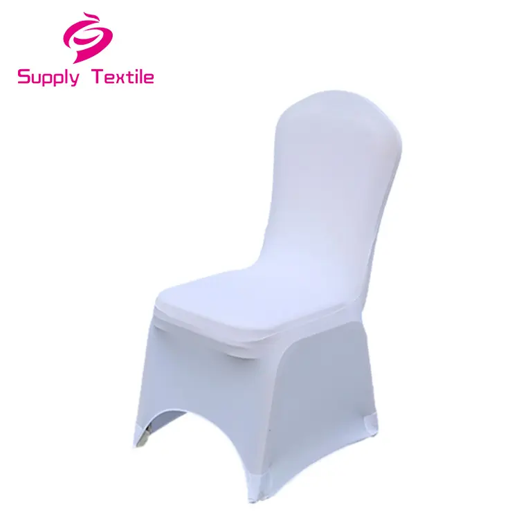 Factory Supply White Wedding Banquet Plain Stretch Lycra Chair Cover