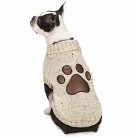 Pull écologique en coton pour chien, tricot à la main, avec griffes en cuir, vêtements pour animaux domestiques, usine, ODM, OEM,