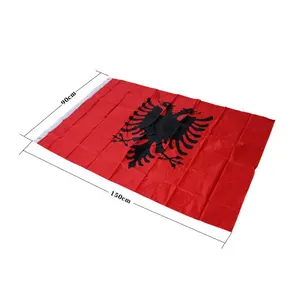 Yüksek kalite arnavutluk bayrak afiş % 100% Polyester baskı 2x3ft 4x6ft 3x5ft ulusal arnavut bayrağı