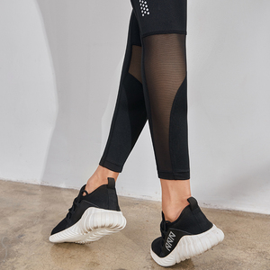 Leggings da <span class=keywords><strong>Palestra</strong></span> OEM per Donna, 87% Nylon 13% Spandex, Pantaloni Yoga Aderenti Sexy a Vita Alta e Media, Leggings Neri con Inserti in Rete - Product Image 6