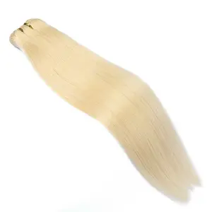 Best selling 8A Virgin Indian Human Hair Blonde Hair Extension #613 Double Drawn Machine Weft wholesale remy hair