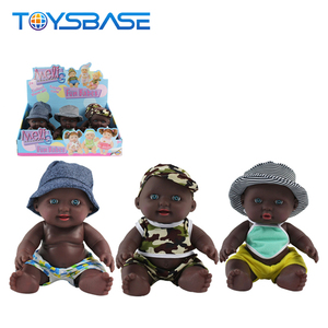 Schwarz Afrikanischen Puppe Spielzeug Schöne 8,5 Zoll Silikon Schwarz Babypuppen - Product Image 1