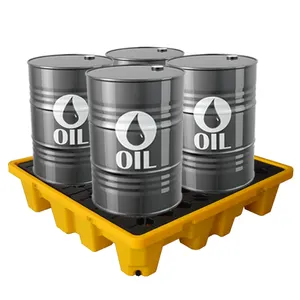 Großhandel abnehmbare industrielle Sicherheit gefährliche Chemikalien Modulare Kunststoff PE Poly 4 Trommel Öl verschmutzung palette Sekundär behälter