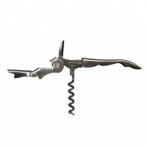 Abridores de vino de acero inoxidable portátiles OEM de alta calidad Sacacorchos multifunción Camareros Logotipo personalizado con estilo profesional - Product Image 2