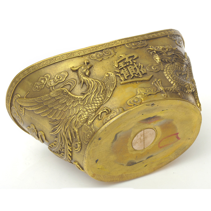 清】某有名収集家買取品 中国・戦漢時代 高古玉 龍鳳紋獣形杯 酒器