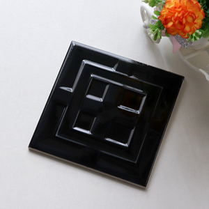 Negro clásico 6X6 pulgadas 15X15cm estilo español descontinuado baldosas de cerámica de Metro
