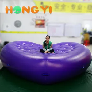 Custom Shaped Purple Heart-shaped Inflatable Sofa Bed Can Float On The Water