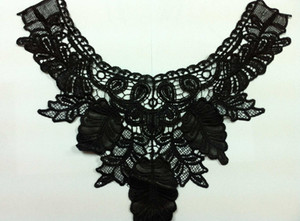 CB2673, novedad, cuello de ganchillo con diseño de encaje negro para bordar, <span class=keywords><strong>collar</strong></span> de encaje - Product Image 2