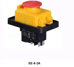 Dz-6 - 2A 110 V cubierta de plástico botón IP55 cabeza del interruptor pulsador de paro de emergencia 250 V switches16A 15A