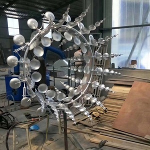 Metall Kunst Berühmte Moderne Garten Im Freien Edelstahl 2 mt Durchmesser Wind Skulptur - Product Image 1