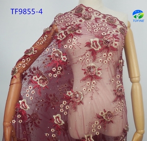 أقمشة دانتيل ثلاثية الأبعاد عالية الجودة قماش دانتيل فرنسي أفريقي زين للزهور نيجيري - Product Image 2