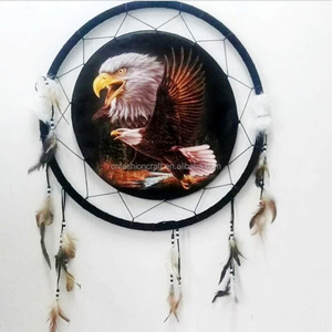 Commercio all'ingrosso indiano della piuma del pendente della parete di Natale appeso regali dream catcher decorazione della casa - Product Image 6
