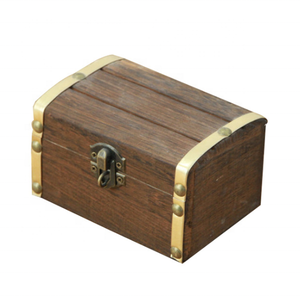 <strong>Unfinished</strong> <strong>Wood</strong> Boxes with Hinged Lid Decorative Storage Box Wooden Pirate Treasure <strong>Chest</strong> for Crafts Jewelry Toy Party Classroom - Product Image 6