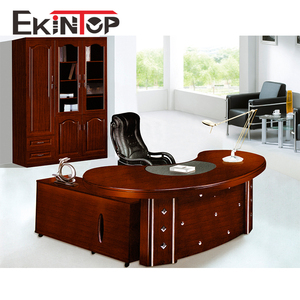 Ekintop Managing Directors Office Furniture Design <strong>Solid</strong> <strong>Wood</strong> Executive <strong>Desk</strong> With Paper Veneer Finished - Product Image 3