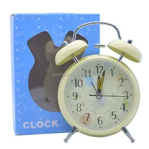 Home Antique Portable Metal Twin Bell Bedroom Travel Alarm Clock