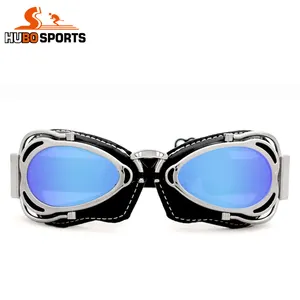 Moda ABS telaio in pelle retro vintage motocross occhiali