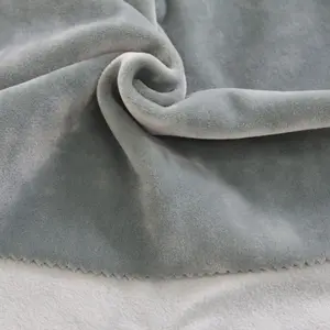 Super soft short plush velboa fabric for sofa, blanket, toddler, toys, one side brushed knit fleece fabric